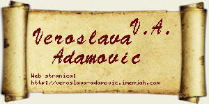 Veroslava Adamović vizit kartica